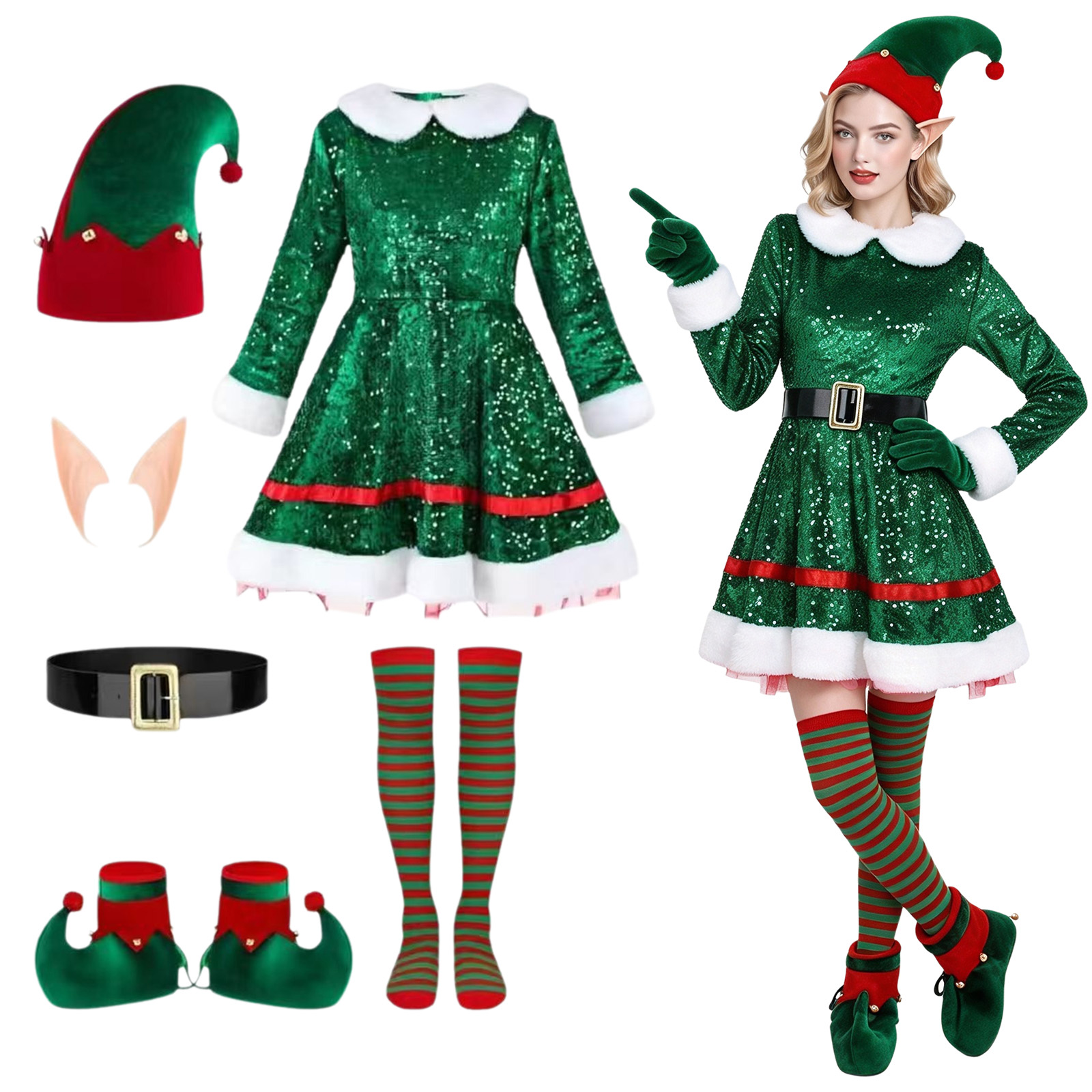 Women Shoes Xxl - Fantasia de elfo para cosplay, vestido