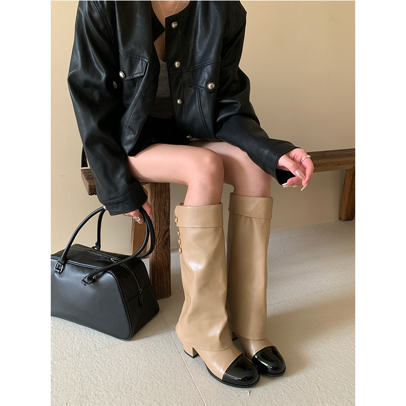 Sock Boot Women - Estilo francês pequeno perfumado dedo do