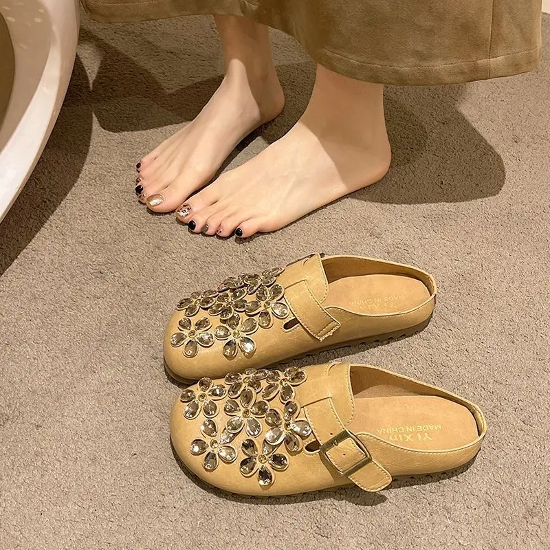 Women'S Shoes Clogs - Mules Femininos Florais com Fivela de