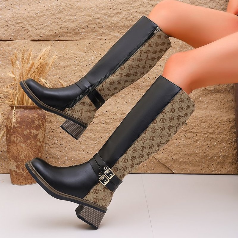 Botas de cano alto estilo vint - Knee High Boots Women avaliação e preço