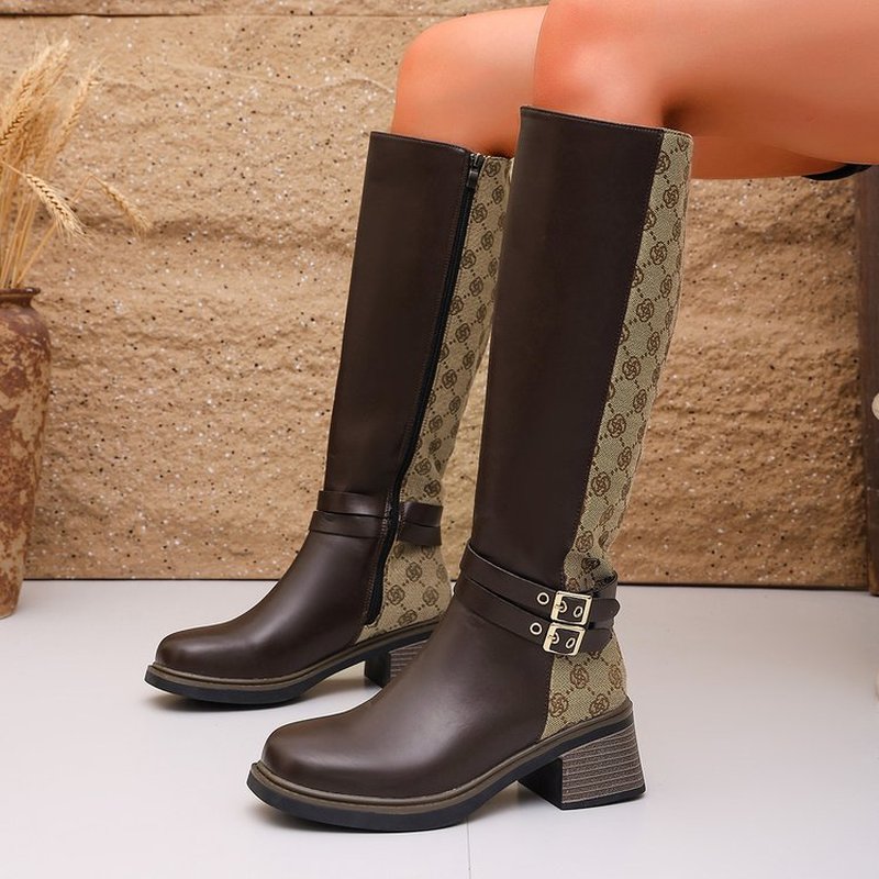 Botas de cano alto estilo vint - Knee High Boots Women avaliação e preço