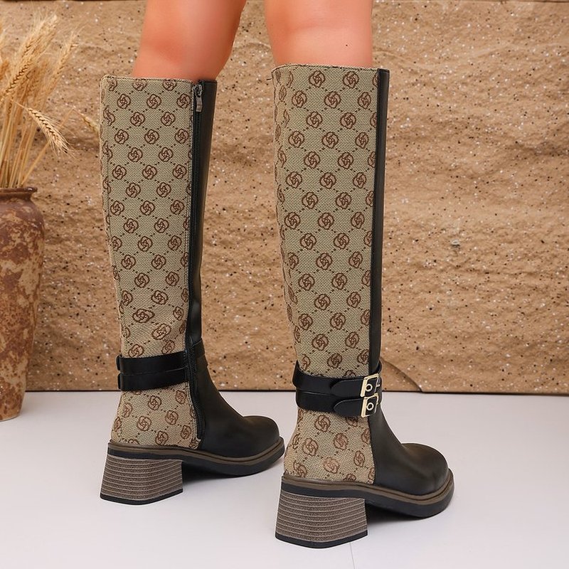 Botas de cano alto estilo vint - Knee High Boots Women avaliação e preço