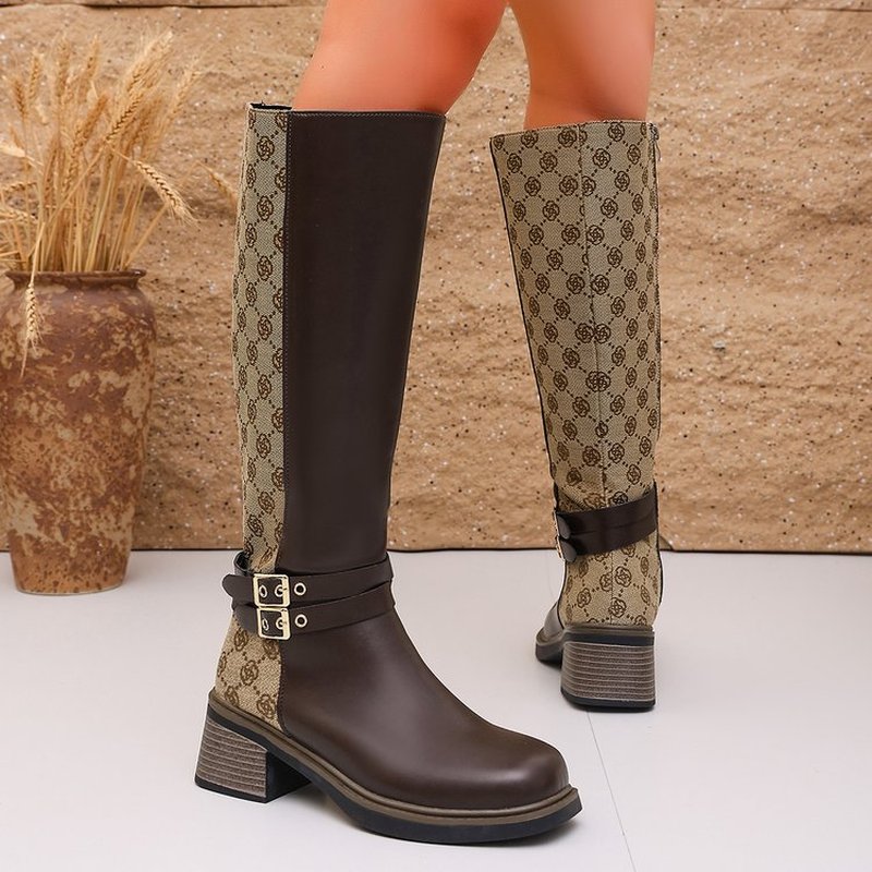 Botas de cano alto estilo vint - Knee High Boots Women avaliação e preço