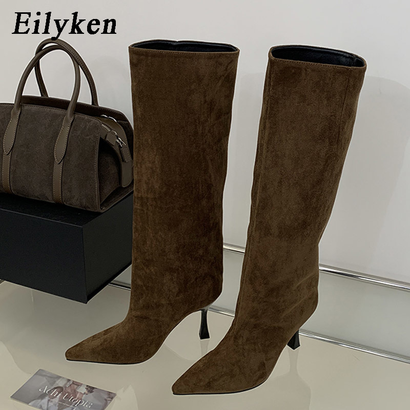 Botas de cano alto com bico fi - Knee High Boots Women avaliação e preço