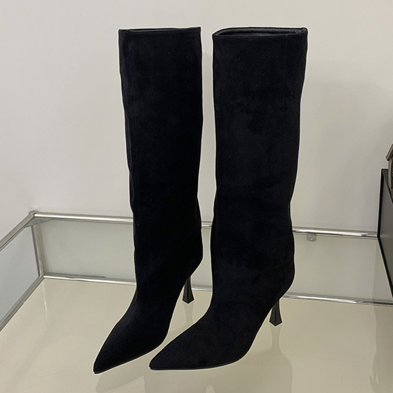 Botas de cano alto com bico fi - Knee High Boots Women avaliação e preço