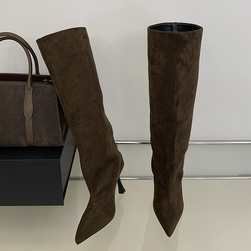 Botas de cano alto com bico fi - Knee High Boots Women avaliação e preço