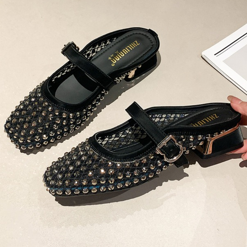 Malha strass salto grosso mule - Mule Slip On avaliação e preço