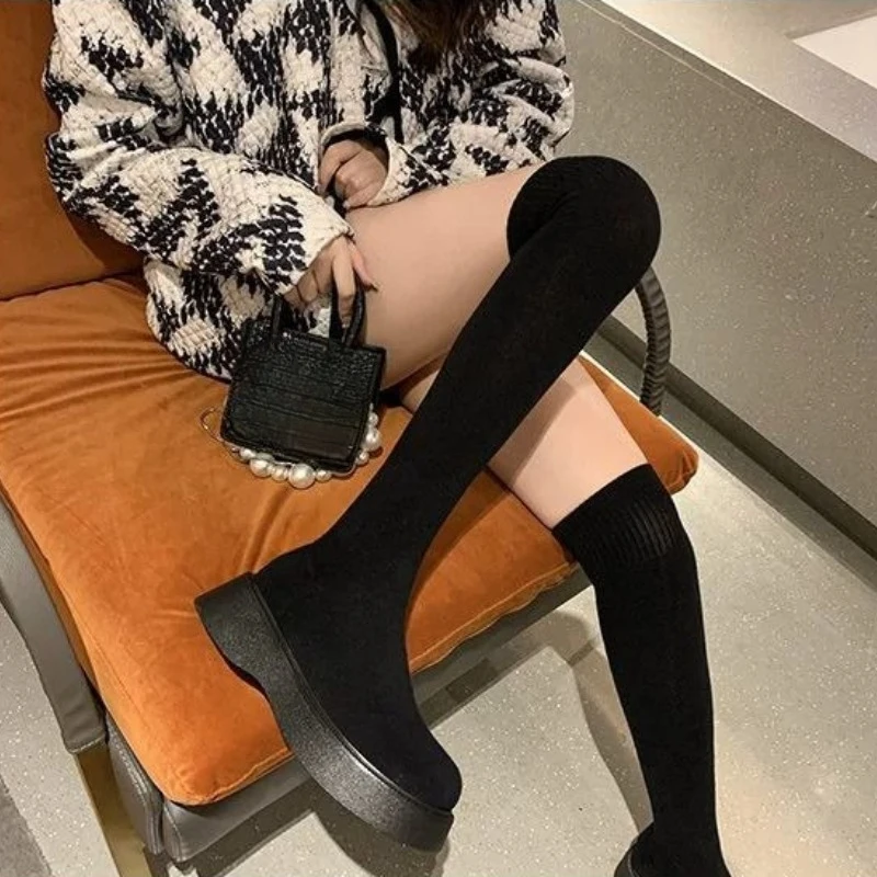 Botas de cano alto com sola gr - Sock Boot Women avaliação e preço